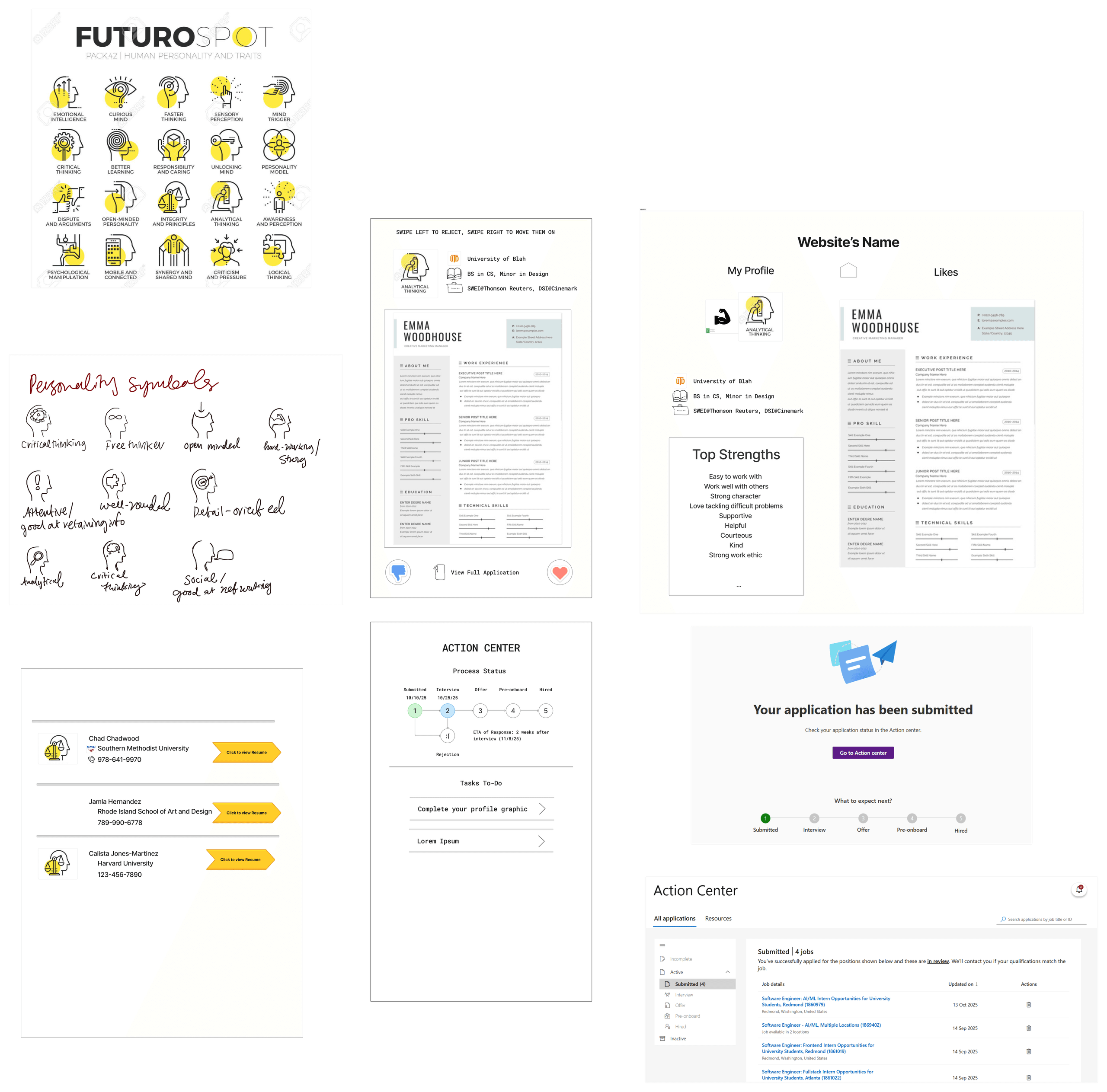 Initial wireframing and inspirations